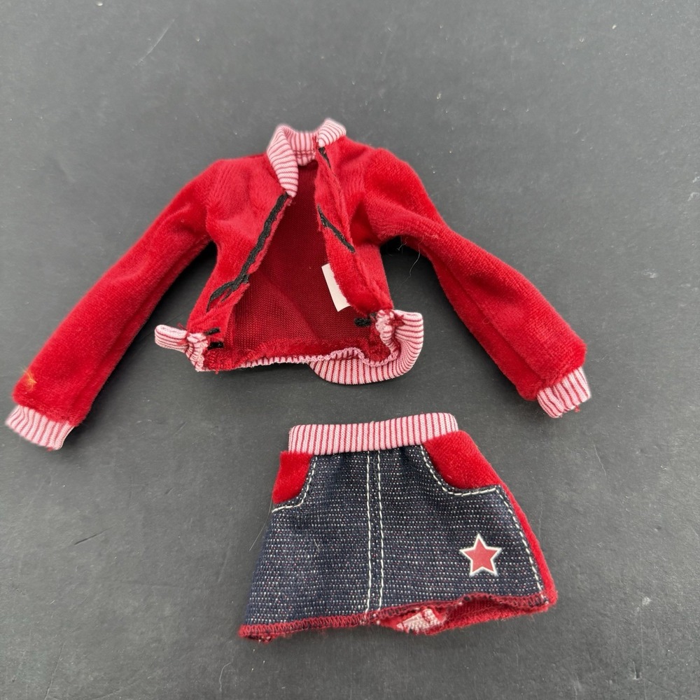 My Scene Barbie Roller Girls Red Velour Jacket & Skirt Outfit Mattel 2003
